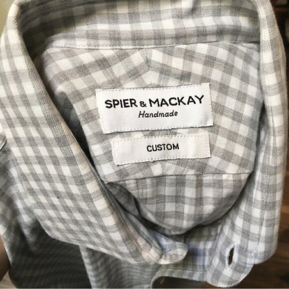 Spier & Mackay White Gray Checkered Long Sleeve Casual Shirt - Picture 4 of 5